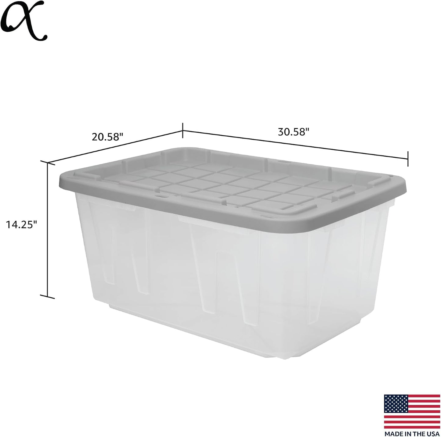 CX 27-Gallon Heavy Duty Clear Stackable Storage Bins with Lids, 2 Pack