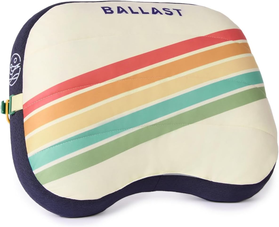 Ballast Beach Pillow – Comfy, Durable & Compact, Stays Put on Windy Beaches with Patented Sand Pouch, Inflatable Pillow for Beaches, Pools, Camping, Festivals and Travel (Beach Bungalow)