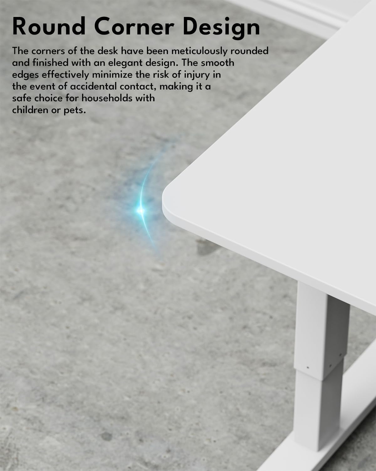 Standing Desk, Height Adjustable Electric Stand up Desk, 31.5 x 24 Inches Sit Stand Home Office Desk with Splice Board, White Frame/White Top