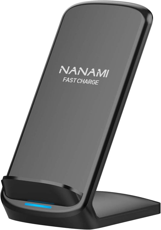 NANAMI Upgraded Fast Wireless Charger, Wireless Charging Stand Compatible with Samsung Galaxy S26/S26+/S25/S24/S23/S22/S21 & Phone Charger Dock for iPhone 17/17 Air/16/16 Plus/16 Pro/15/14/13/12
