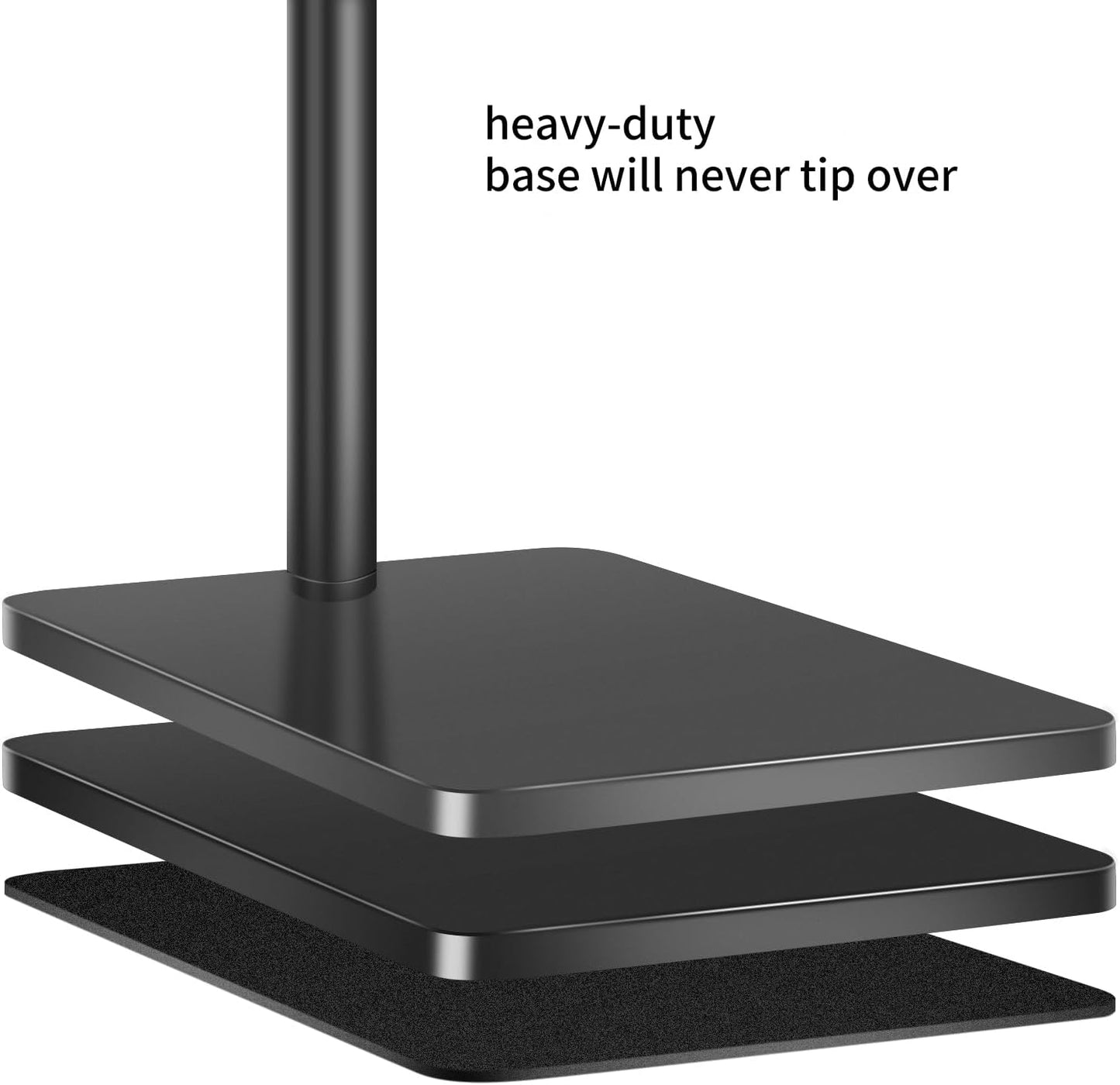 Lucky Trip Tablet Floor Stand with Double Heavy Duty Stable Base Never Tip Over, Adjustable Height Swivel Overhead Bed Tablet Phone Stand Holder for iPad, Kindle, Galaxy Tab, Cell Phones(4.7''-13'')