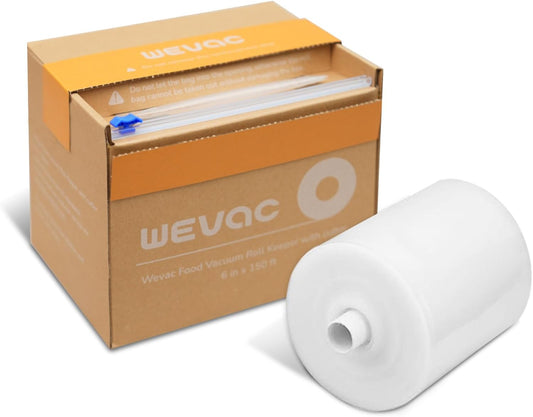 Wevac Vacuum Sealer Bags for Food, 6" x 150' Roll with Cutter Box, BPA Free