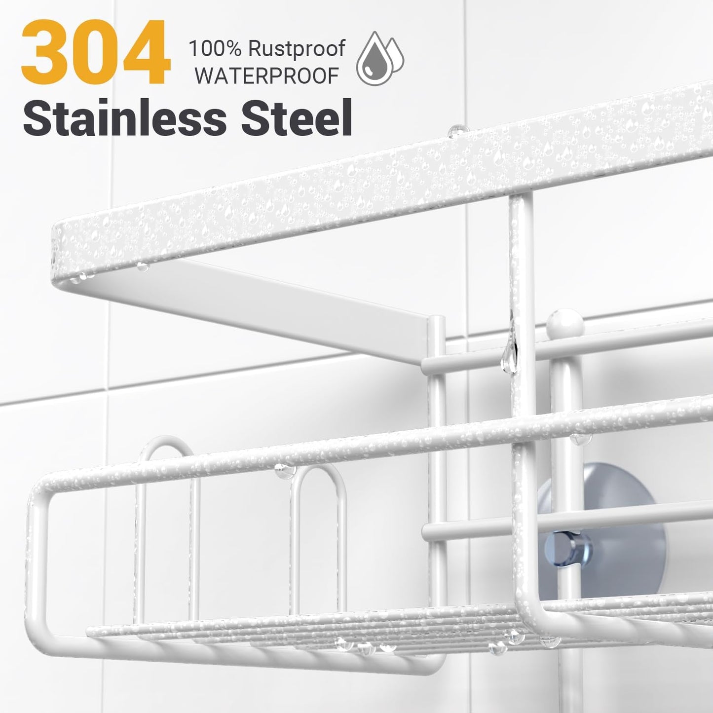 AKTECKE Shower Caddy Hanging Bathroom Organizer: Rustproof Shelf for Inside Shower - No Drilling Racks Over Showerhead - Bath Shelves for Shampoo Soap