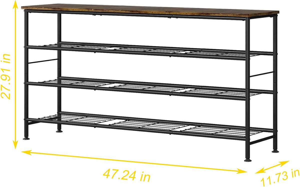 SUOERNUO 4 Tier Extra Long Shoe Rack Organizer Storage for Closet Entryway