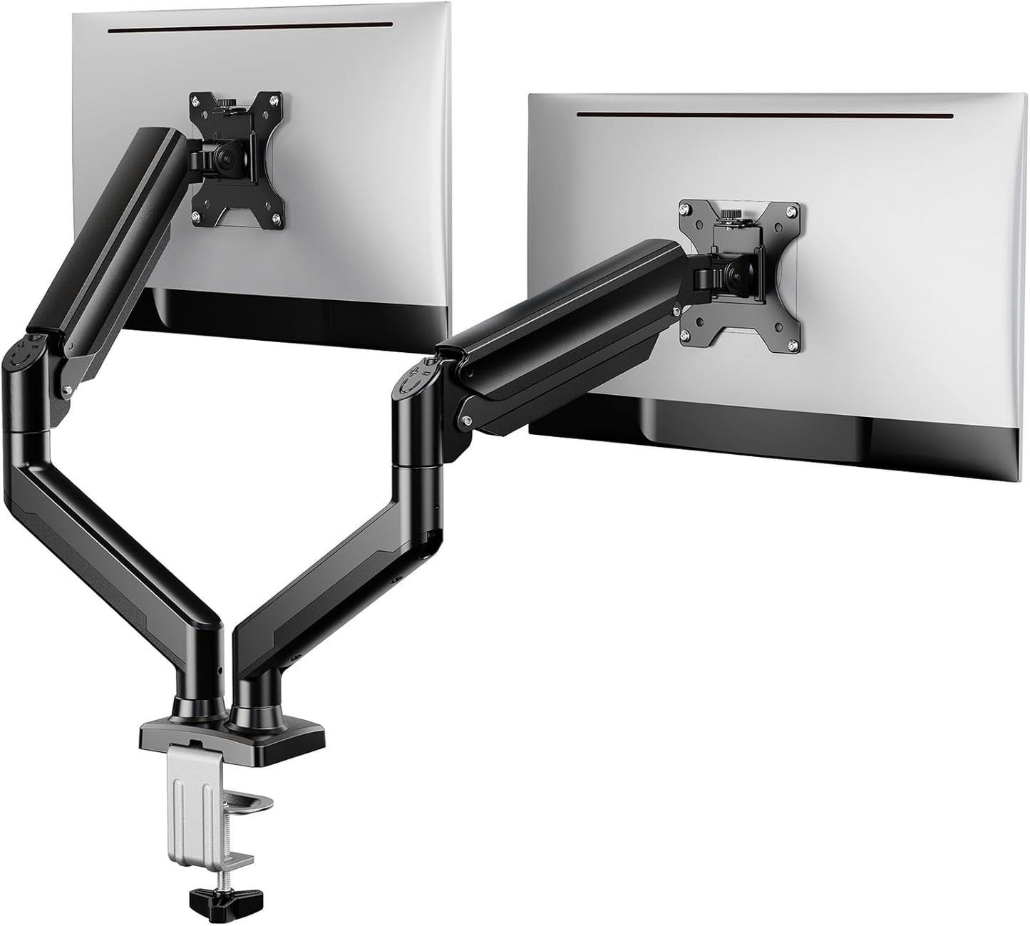ErGear Dual Monitor Stand up to 33 inches Screen, Load-Bearing Max 22 lbs Each Arm, Adjustable Dual Monitor Mount, Sturdy Steel vesa Monitor Mount with Stable VESA 75x75 100x100mm