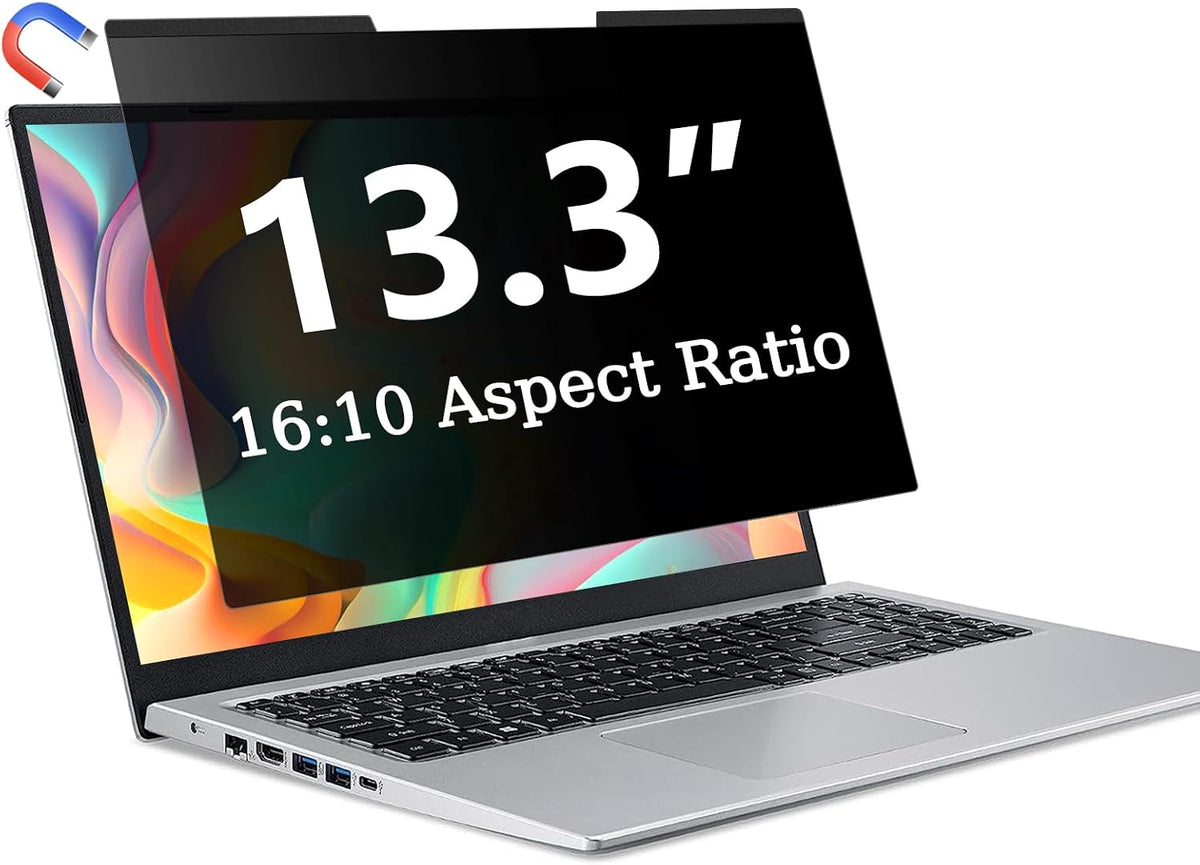Magnetic Laptop Privacy Screen 13.3 Inch 16:10, Removable Privacy Filter