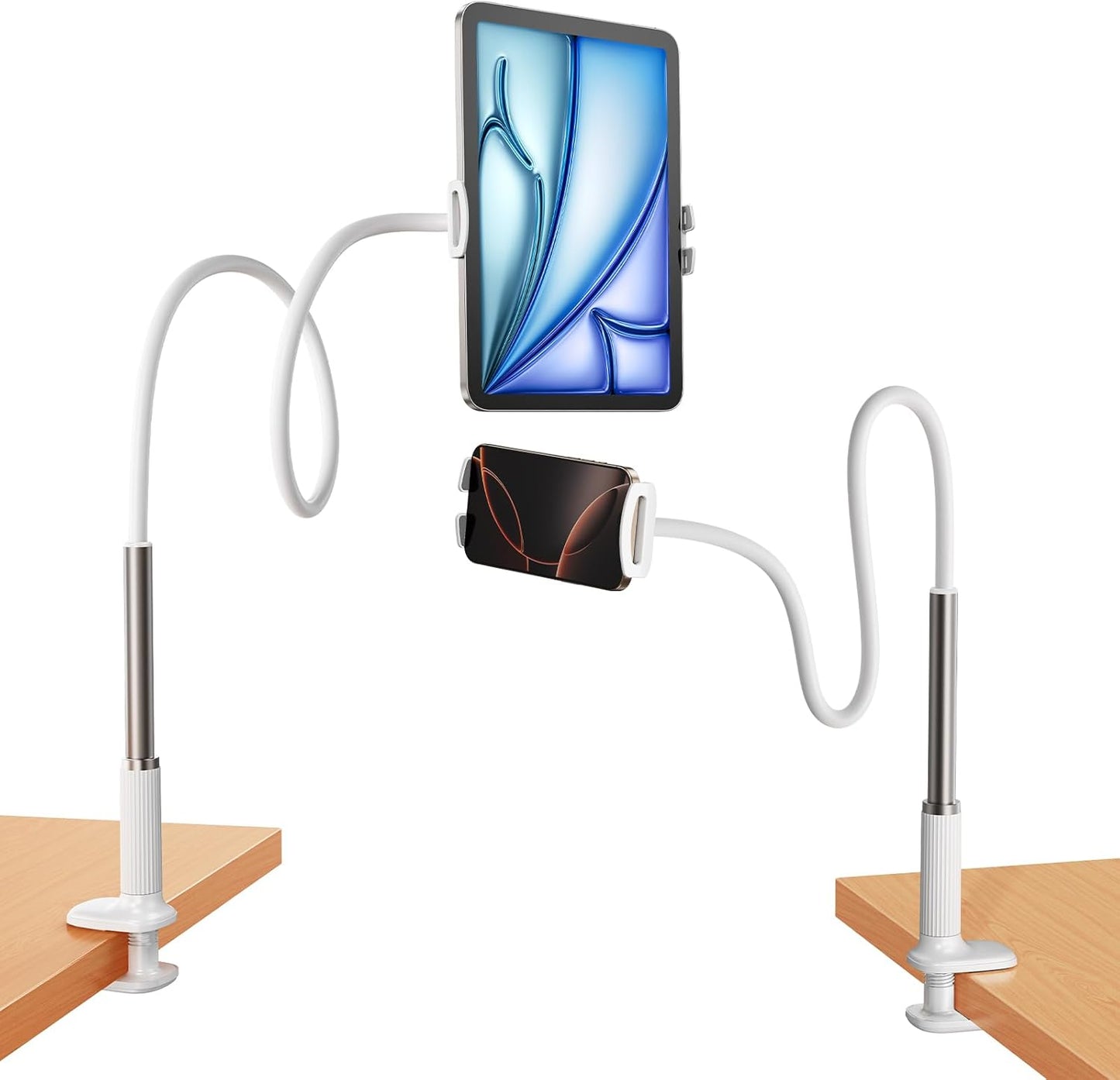 Gooseneck Tablet Holder for Bed, Flexible Long Arm Tablet Mount Stand for Reading in Bed, Compatible with iPad Mini Pro Air Phone Switch Samsung Galaxy Tabs Kindle Fire, More 4.7-12.9" Devices