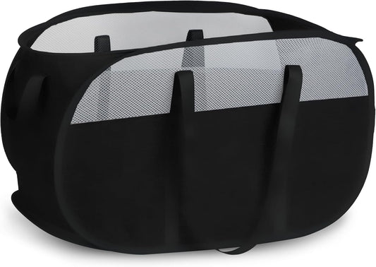 100L Collapsible Laundry Baskets, Tear Proof Pop Up Laundry Hamper with Dual Handles, Large Foldable Laundry Basket, Easy to Carry Laundry Hamper for Home, Laundry Room, Bedroom, Dorm, Travel Black