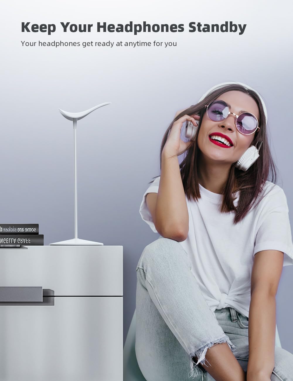 Lamicall Headphone Stand Desktop Headset Holder, Elegant Earphone Stand