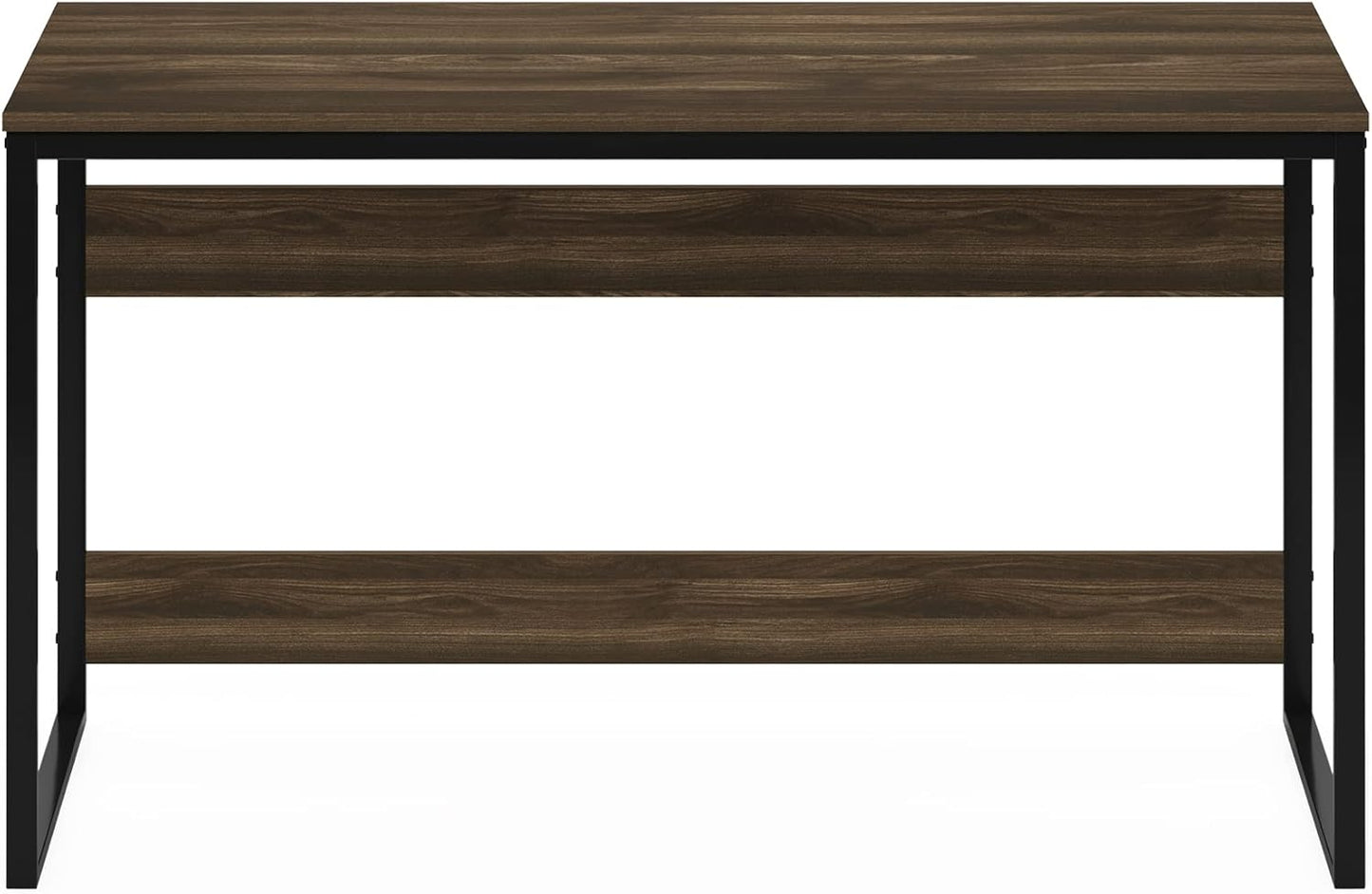 Furinno Moretti Desk, 52 Wide Metal Frame Gaming Desk, Rectangular Computer Desk, Writing Desk, Office Desk for Home Office, Study Room, Dorm, Bedroom, Brown Walnut