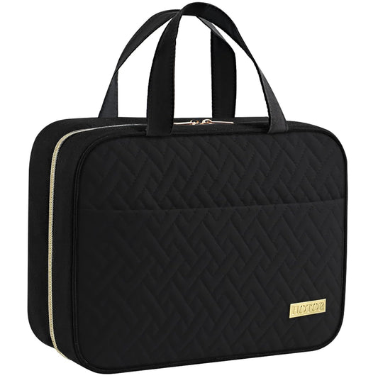 HOTOR Travel Toiletry Bag - Hanging Toiletry Bag for Women & Men, Makeup Bag/Big Comparment, Waterproof for Travel Accessories, Travel Essentials, Large, Black