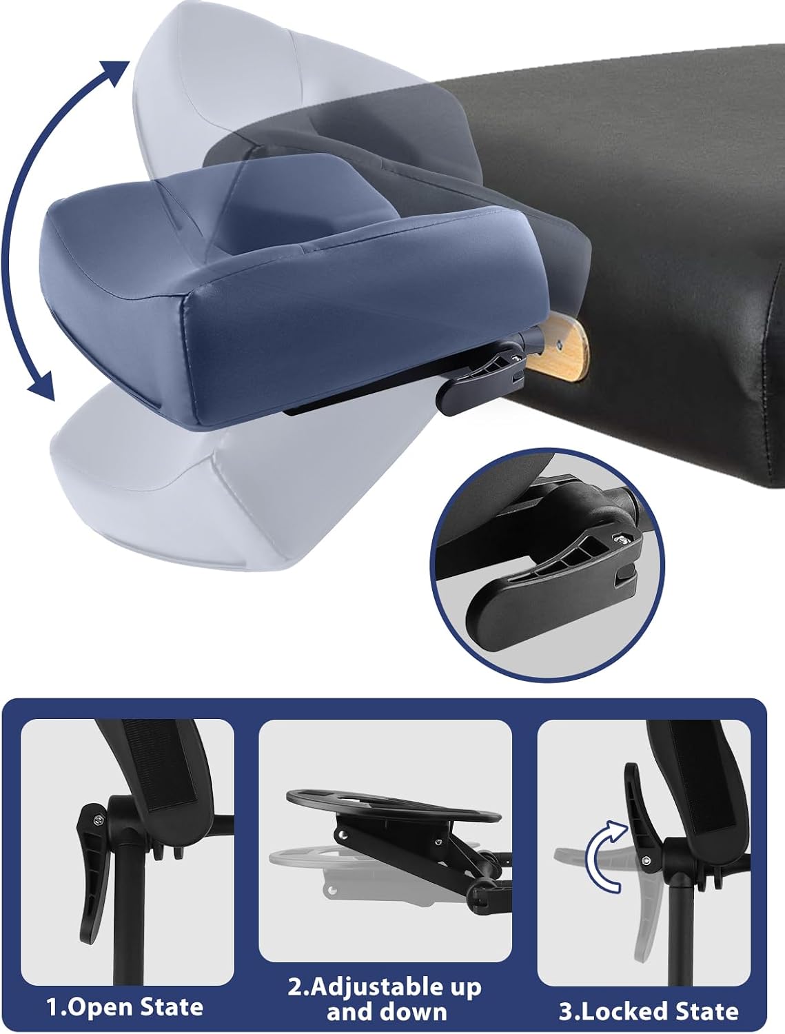 TOROKOM Adjustable Headrest Massage Kit, Face Pillow Cradle