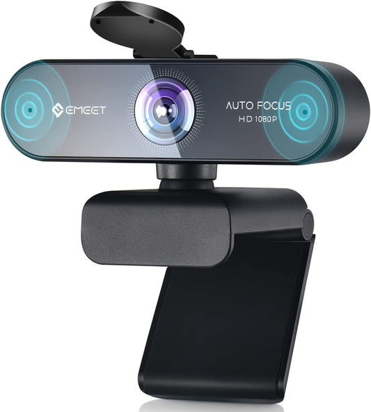 EMEET NOVA 1080P Webcam with Microphone, Auto Focus, 96°View Web Camera