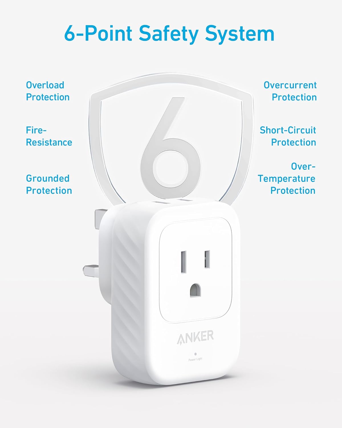 Anker Travel Adapter, Type G Adapter for Travel, US to UK Plug Adapter International Travel Essentials, 2 AC, 1 USB A, 2 USB C for 15W, Compact for iPhone, iPad, England, Ireland, TUV Listed