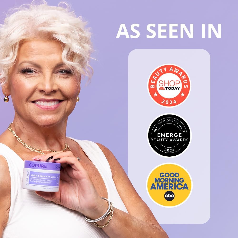 goPure Sculpt & Tone Arm Cream - Firming & Tightening Cream - Smooths, Lifts, Sculpts the Look Of Arms - ProTight Complex - Rice Protein, Shea Butter, Avocado - Clinically Tested - All Skin Types