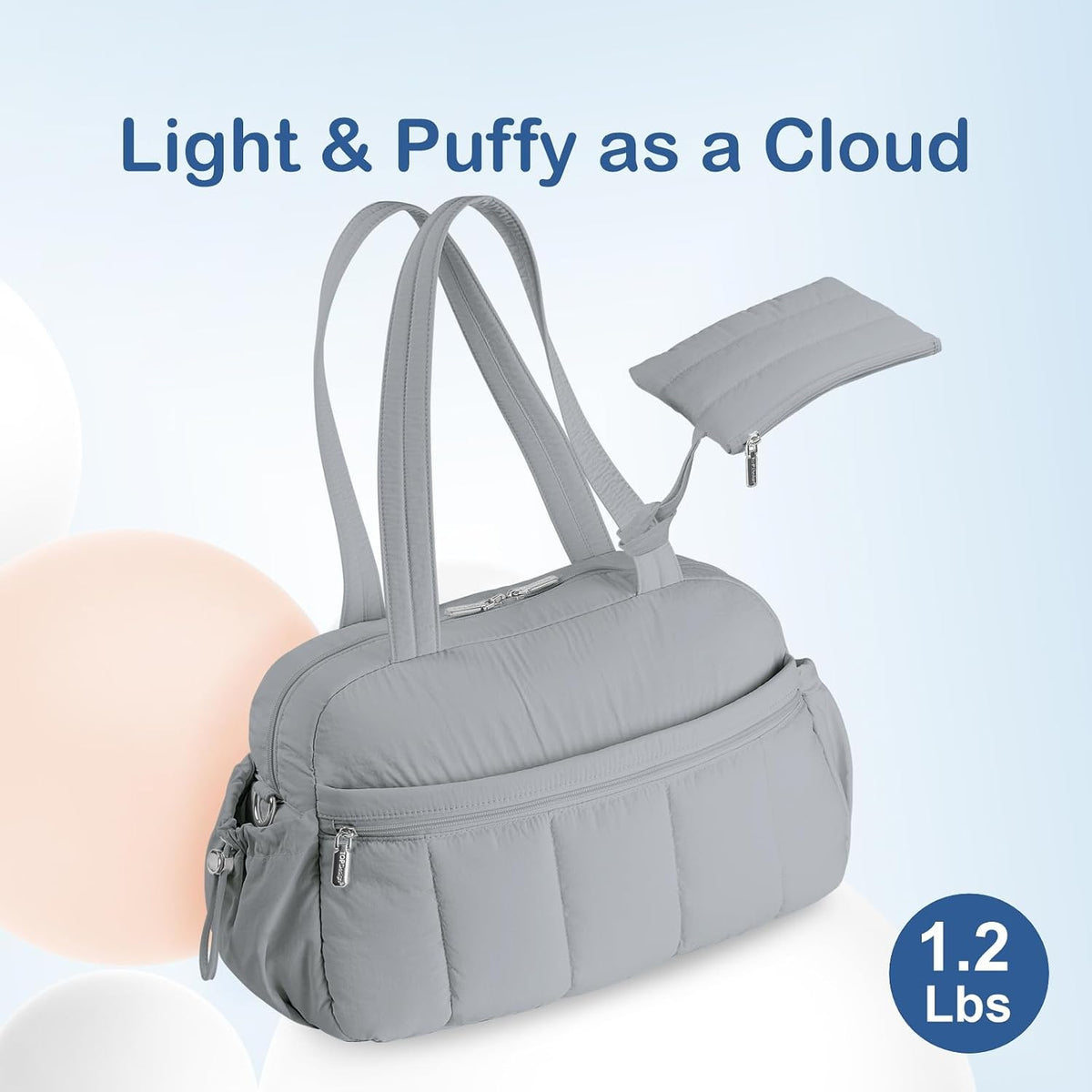 TOPDesign Travel Duffel Bag, Puffy Carry On Overnight, Gym Bag w/Wet Pocket