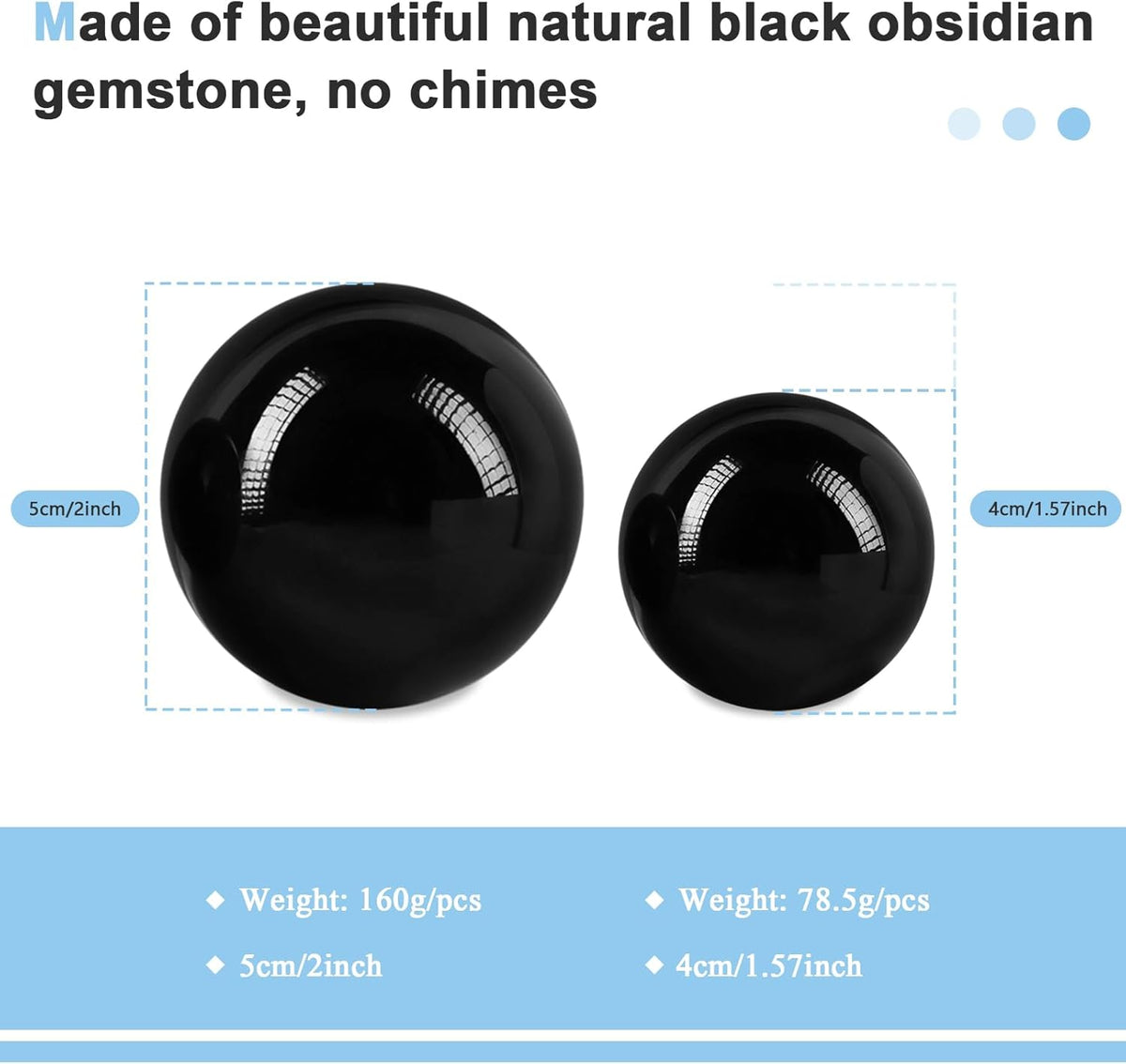 Learay 2Pcs Baoding Balls, Boading Balls for Hand Therapy, Black, 1.57 inch
