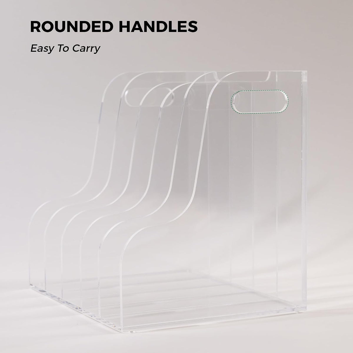5 Vertical Compartments File Holder, Clear Acrylic Desk Organizer and Storage Bins Holding for Magazines, Binders, Notebooks, Envelopes, Multi-purpose Document Organizer for Home Office