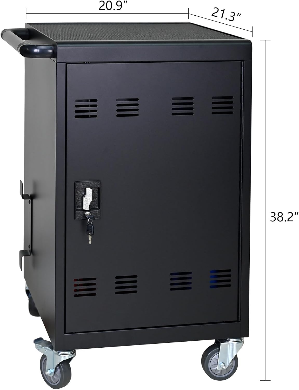 30-Device Charging Cart for Laptops, Lock, Black | Laptop Storage, 6×5-Slot Baskets, Cord Management, Access Lock, for iPads/Chromebooks, for School/Business