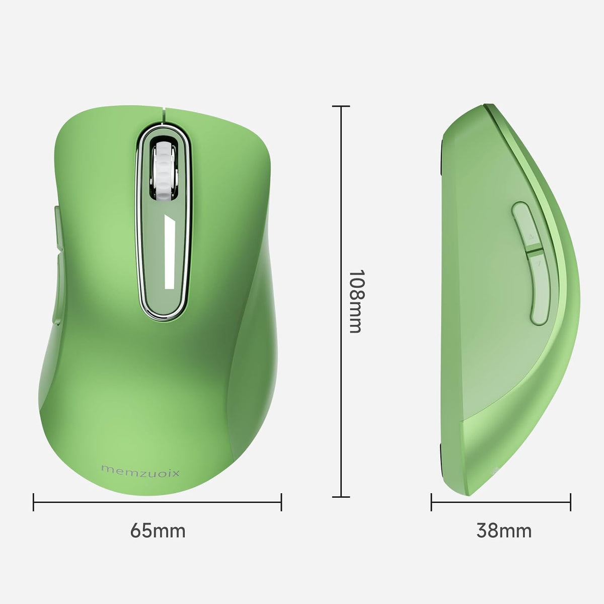 memzuoix 2.4G Wireless Mouse, 1400 DPI Mobile Optical Cordless Mouse with USB Receiver, Portable Computer Mice for Laptop, PC, Desktop, MacBook, 5 Buttons (Mint Green)