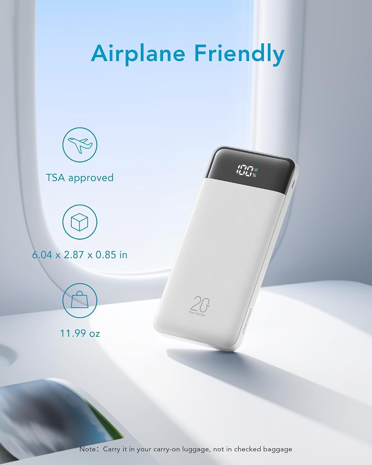 charmast Portable Charger Built-in Cables, 20000mAh Power Bank 6-Output