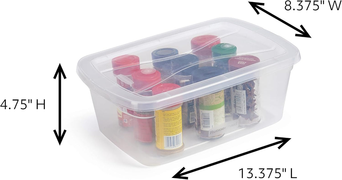 Rubbermaid Cleverstore Home/Office 6 Quart Clear Plastic Storage Tote Container Box Bin with Lid for Garage or Basement, (12 Pack)
