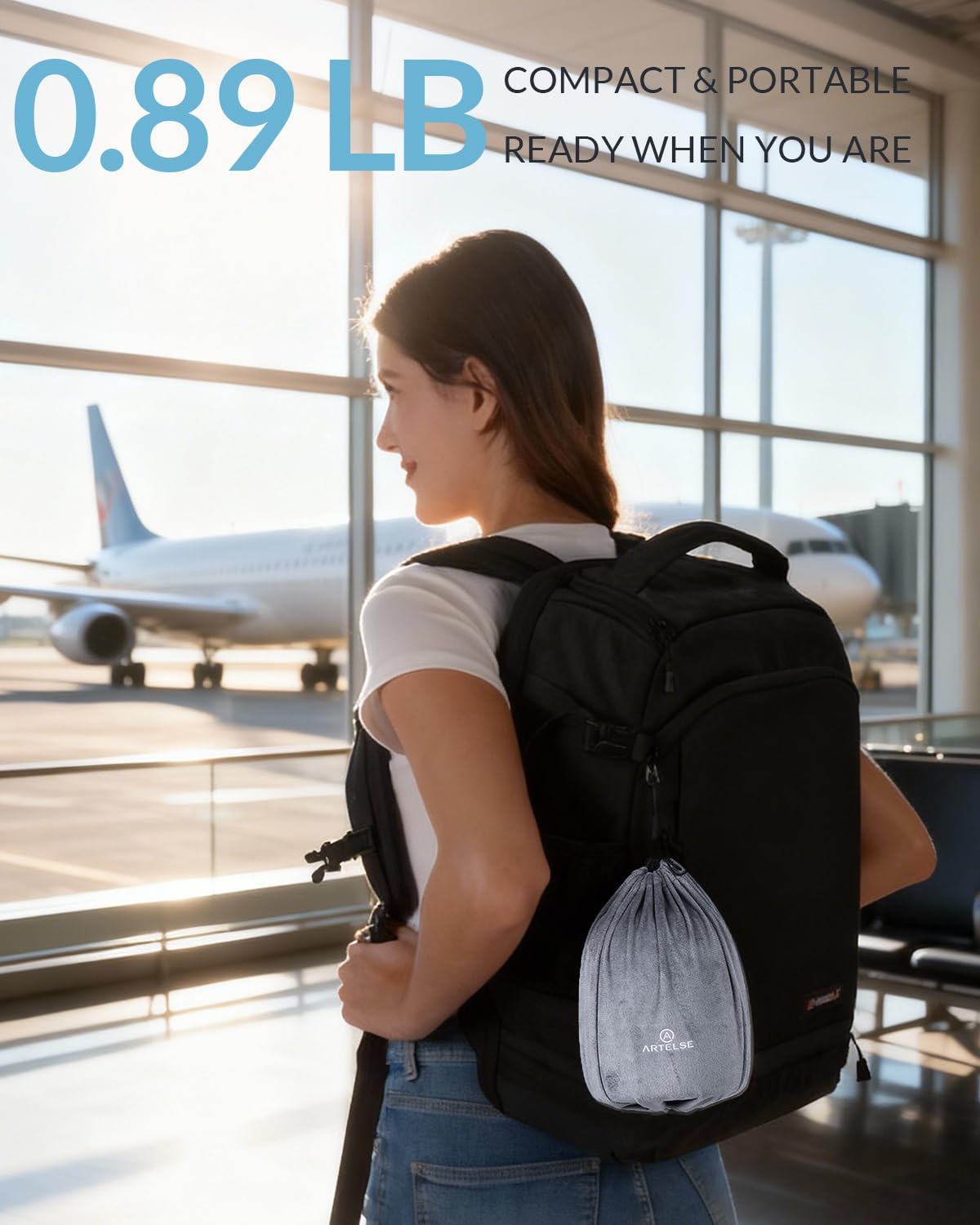 Neck Travel Pillow - Memory Foam Travel Pillow for Airplane, Washable Comfortable Breathable Cover, 360 Degree Support Ergonomic Design Best for Travel, Flight, Train, Car, Sleeping
