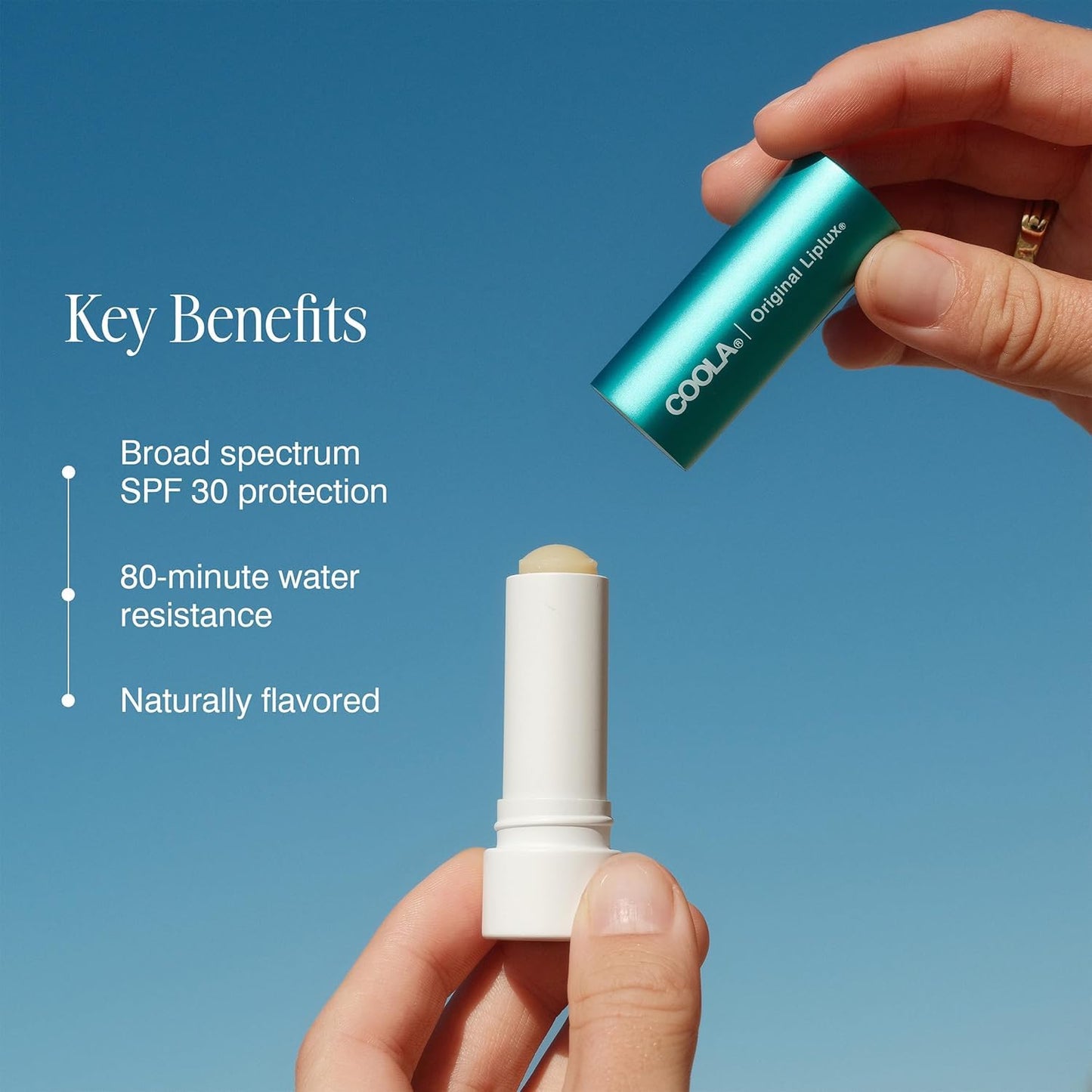 COOLA Organic Liplux Lip Balm and Sunscreen with SPF 30, Dermatologist Tested Lip Care for Daily Protection, Vegan and Gluten Free, 0.15 Oz