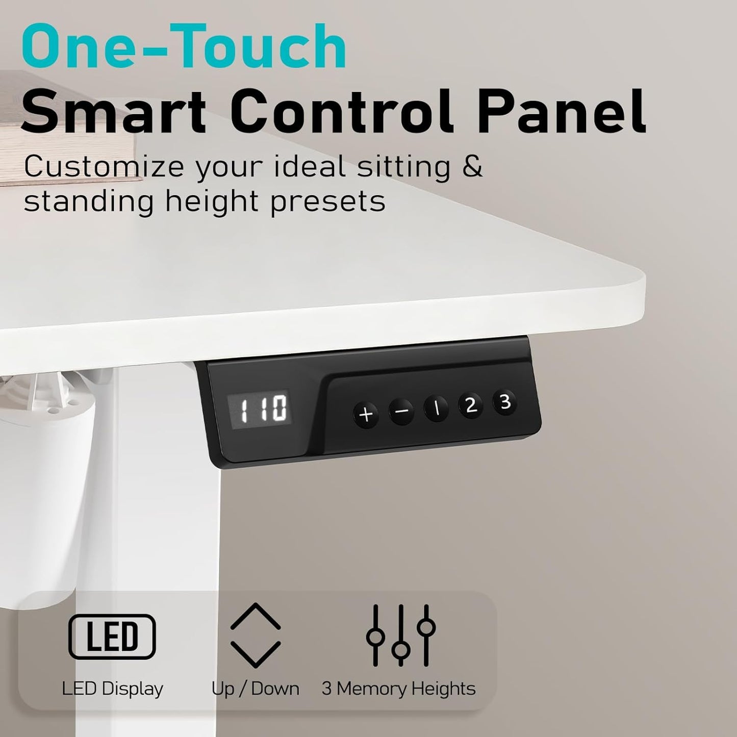 35" Electric Standing Desk Adjustable Height, Small Sit Stand Desk for Home Office & Computer Workstation, Compact Work Desk with Cable Management (White)
