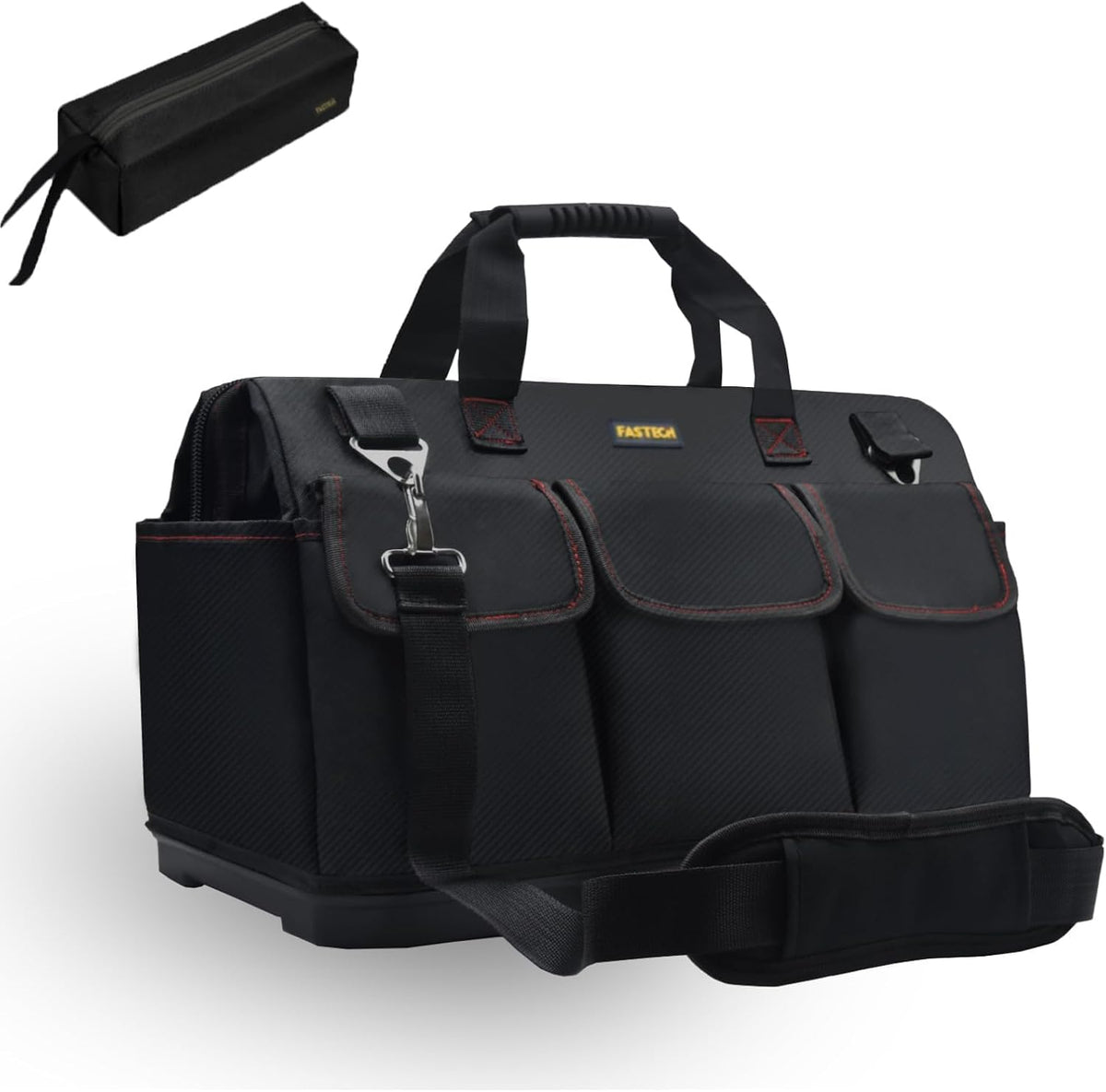 FASTECH 17-inch Heavy Duty Tote Bag With Wide Mouth For Tool Storage, Carrier and Organizer,Tools Bag for Men, Wide Mouth Tool Bag With Inside Pockets (17 Inch)