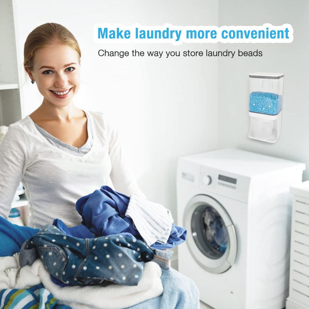 Conworld Laundry Beads Dispenser, Wall-Mounted Laundry Detergent Dispenser for Laundry Room Organization, Suitable for Rice, Laundry Scent Booster Beads