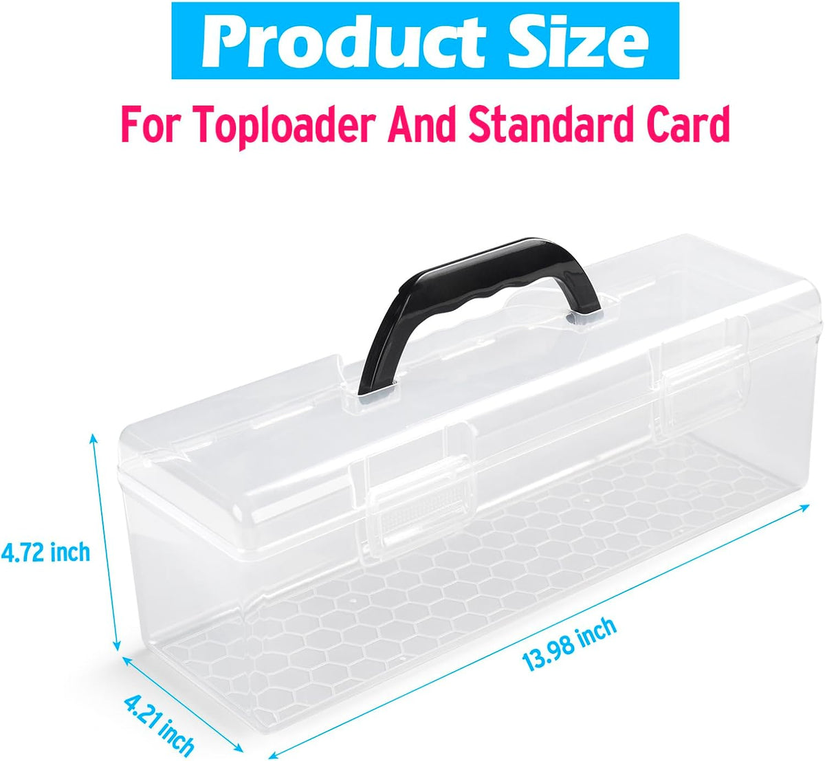 SUNEZLGO Storage Box For Toploader, Trading Card Storage Box Plastic, Playing Card Case, Large For Toploaders 200 Cards 750, Fit For Toploader and Standard Card