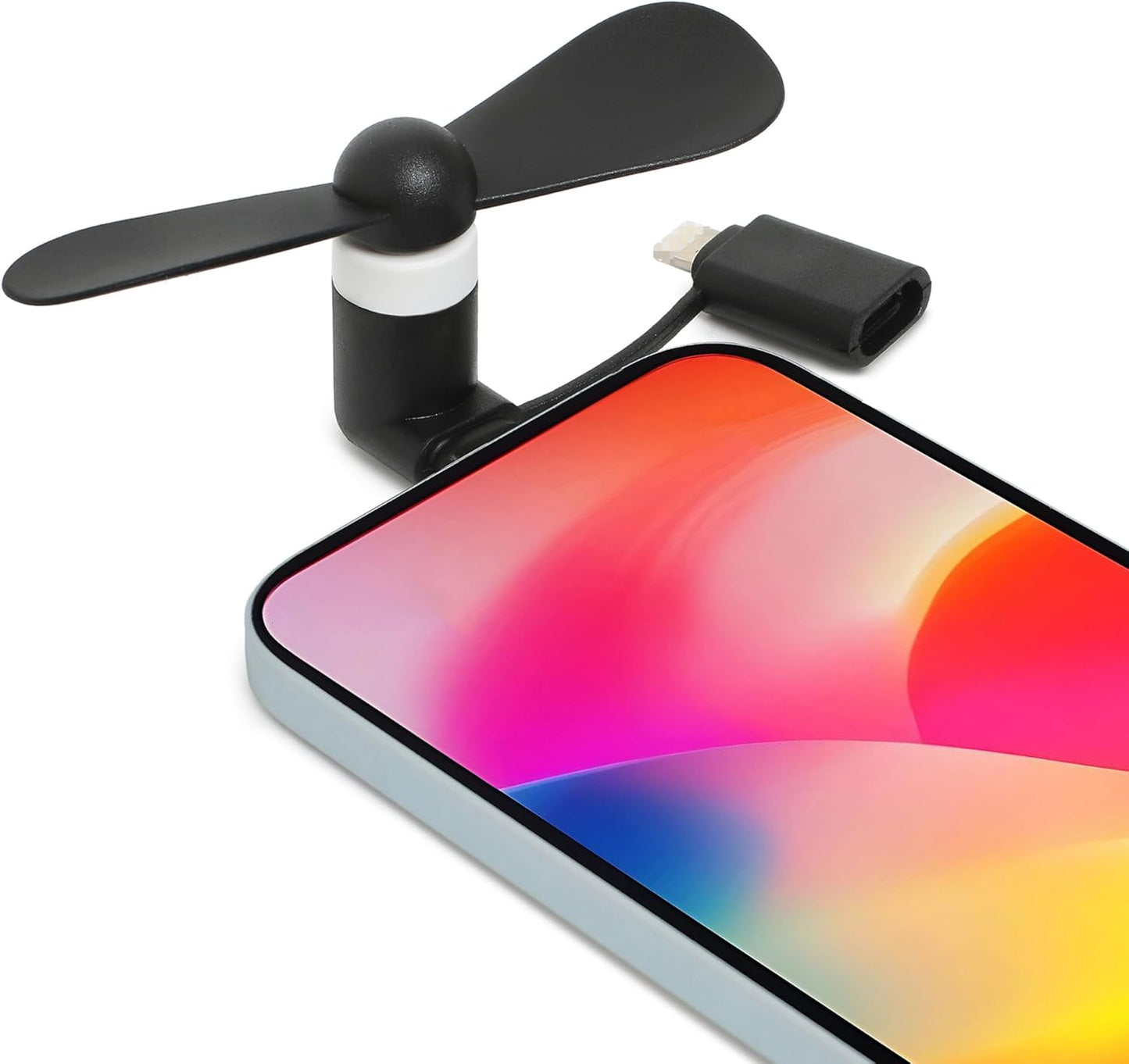 24 Pack Phone Fan Bulk, 2-in-1 Portable Mini Cell Phone Fan Compatible for iPhone, iPad, Android Smartphone, Tablet - Colorful and Powerful Cell Phone Summer Accessories