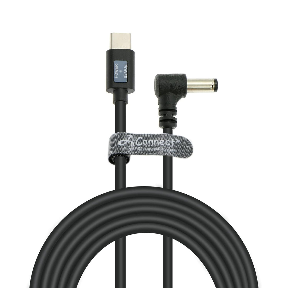 12V PD USB C to DC 5.5x2.5mm Male Right Angle Type C Power Cable with Power Indicator for KiPRO LCD Monitors Blackmagic BMCC Camera Video Assist Monitor, 70.8inches/1.8m