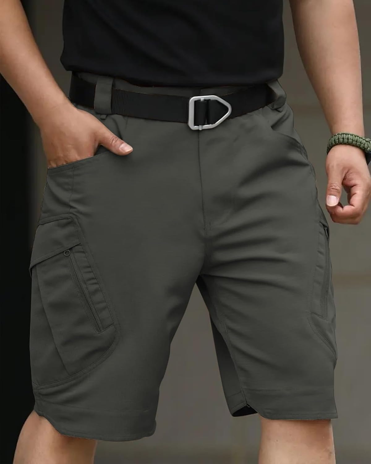 whox Mens Hiking Cargo Shorts Casual Tactical Waterproof Shorts for Work Golf Fishing with 6 Pockets(No Belt)