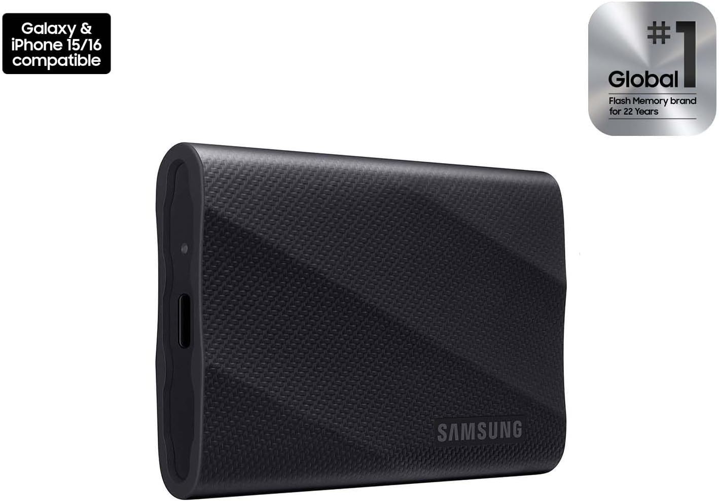 Samsung T9 Portable SSD 1TB, USB 3.2 Gen 2x2 External Solid State Drive, Seq. Read Speeds Up to 2,000MB/s for Gaming, Students and Professionals, MU-PG1T0B/AM, Black