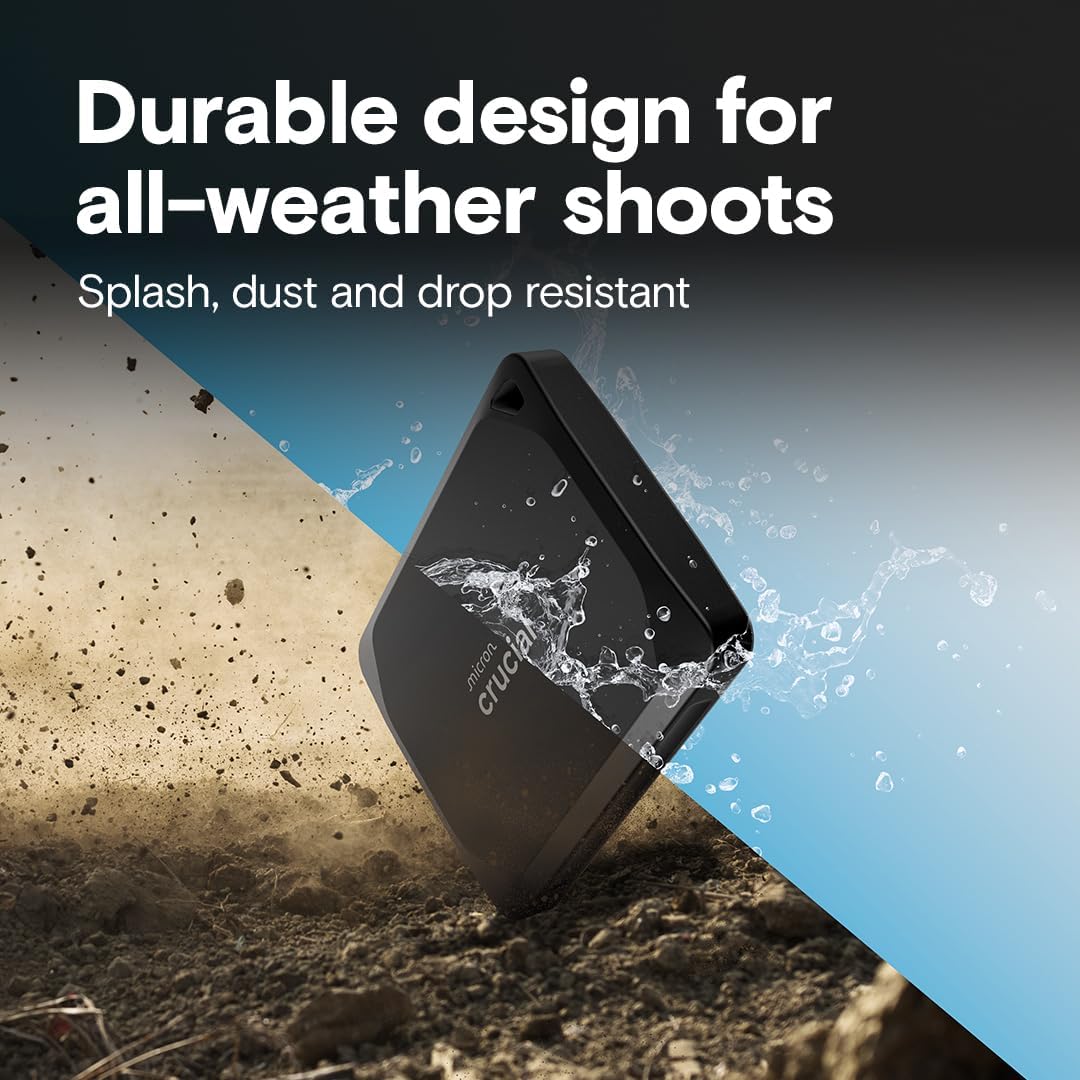 Crucial X10 Pro 4TB Portable SSD, Up to 2100MB/s Read, 2000MB/s Write, 3.2 USB-C, External Solid State Drive, Durable Storage for PC & Mac, for Professional Creators, Black - ‎CT4000X10PROSSD902
