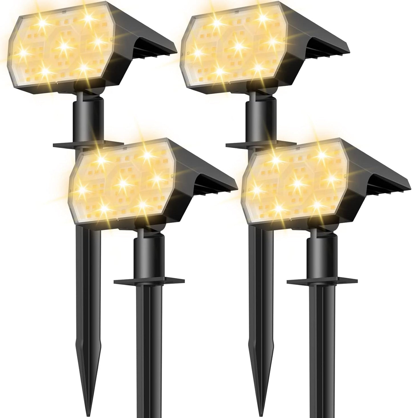 NYMPHY Solar Lights Outdoor Waterproof IP68, 56 LED 3 Lighting Modes Solar Powered Garden Yard Spot Solar Lights for Outside Landscape- 4 Pack (Cool White)
