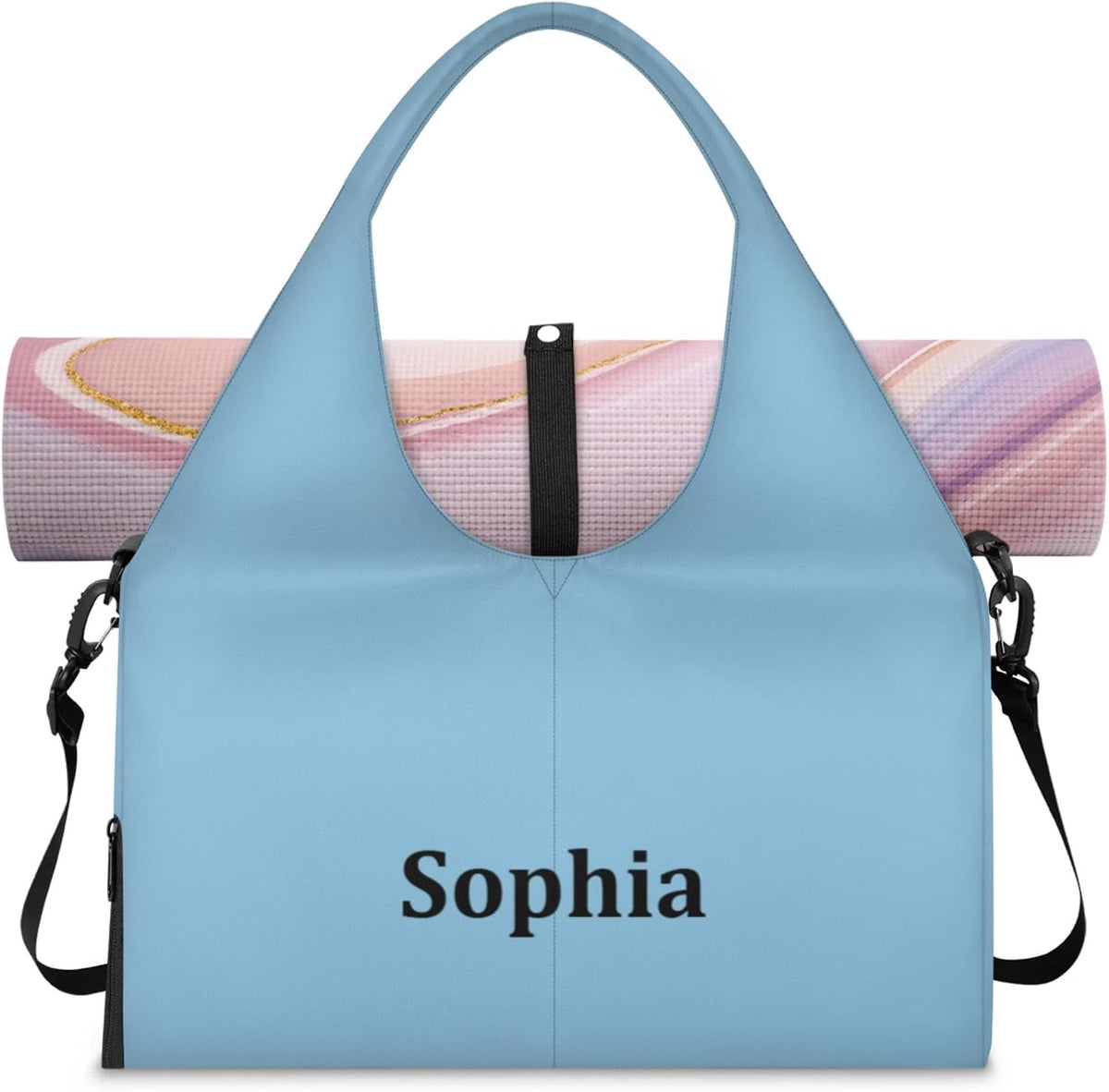 Yoga-Bag Small-Gym-Bag for Women Personalized Beige Yoga-Mat-Bag with Shoe Compartment Gym Accessories for Women