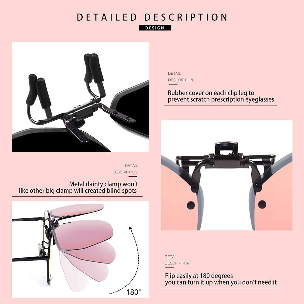 Flip-Up Clip-On Polarized Sunglasses, UV Protection