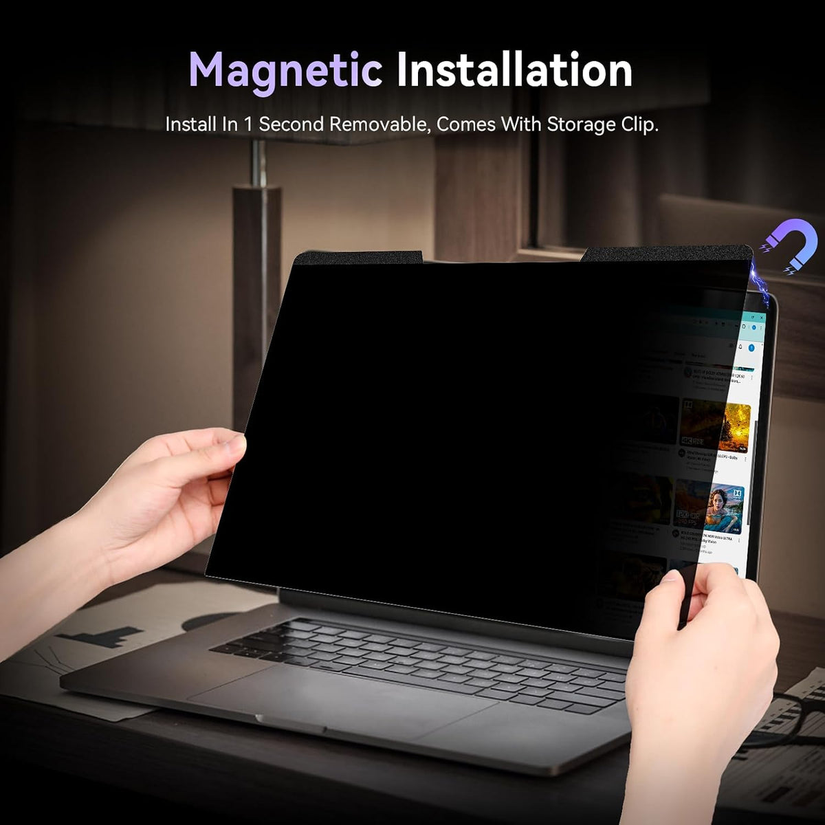 IPROKKO Magnetic Laptop Privacy Screen 15.6 Inch 16:9 Aspect Ratio