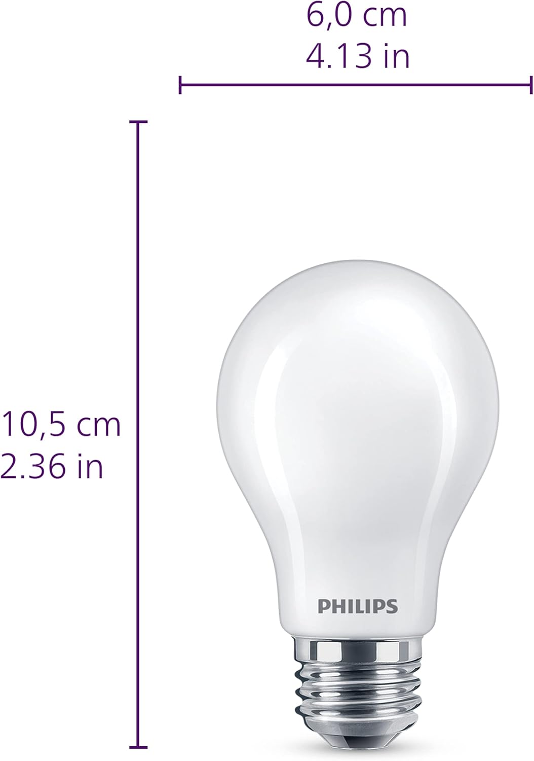 PHILIPS LED 60W A19 4-Pack Ultra Definition Soft White LED Light Bulbs (2700K) 800 Lumen (8W = 60W) Dimmable Clear Flicker-Free Light Bulbs
