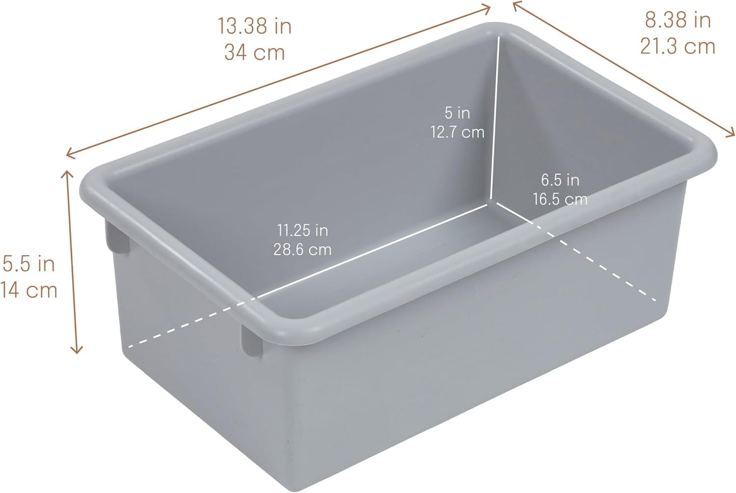 Cubby Storage Bins with Non-Snap Lids, 10-Pack, Contemporary