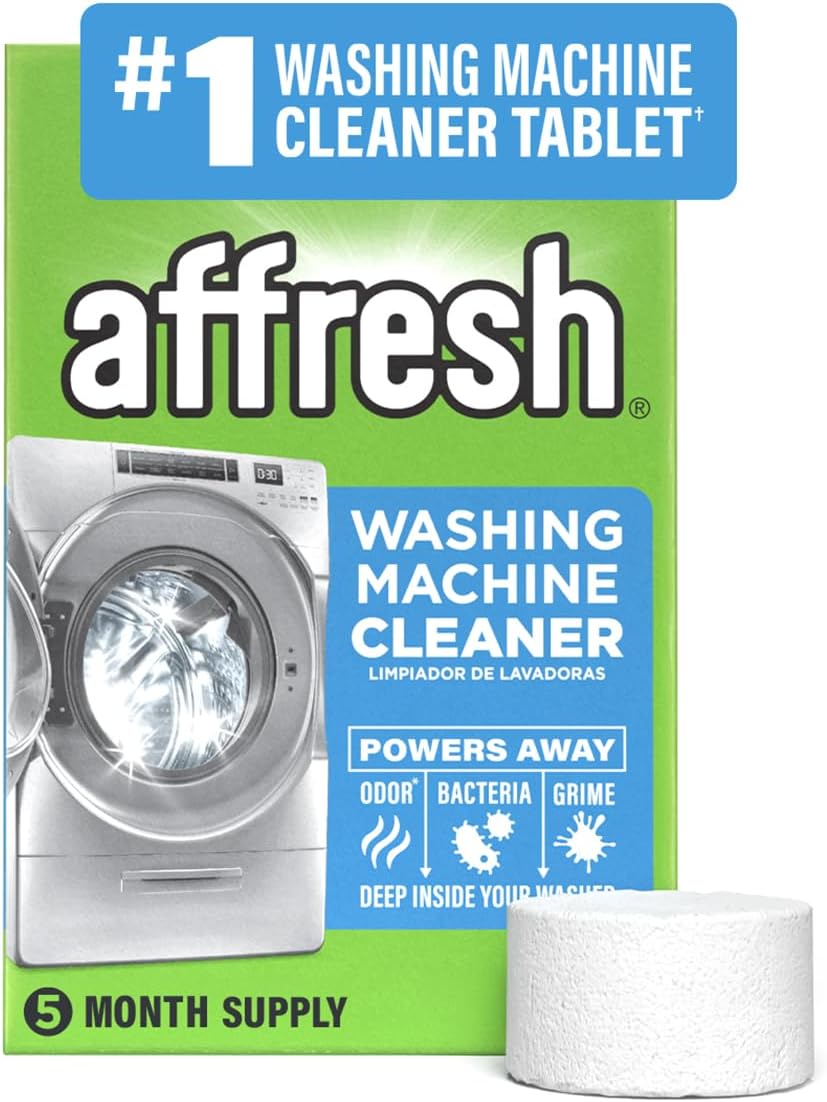 Affresh Washing Machine Cleaner, Helps Power Away Odor Causing Bacteria & Grime Deep Inside Pump, Valve & Hoses, 6 Time Release Tablets, 6 Month Supply