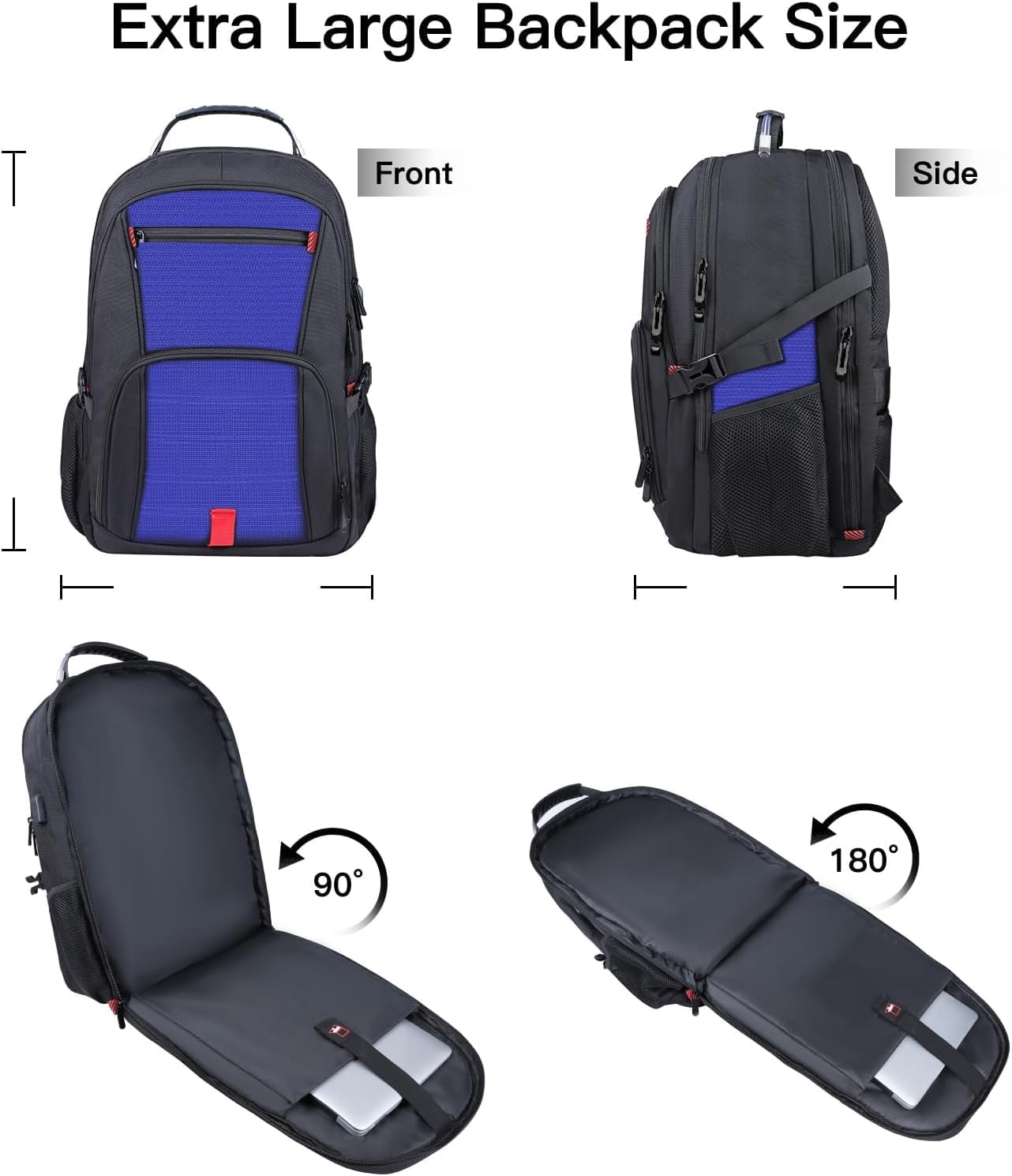 ANTERK Extra Large Backpack, Travel Backpack, Sturdy TSA Water Resistant 17.3 Inch Backpacks, Anti Theft Business Computer Backpacks Gifts for Men Women, Dark Blue