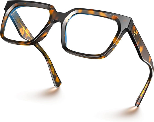 VISOONE Chunky Rectangle Oversized Blue Light Blocking Computer Glasses