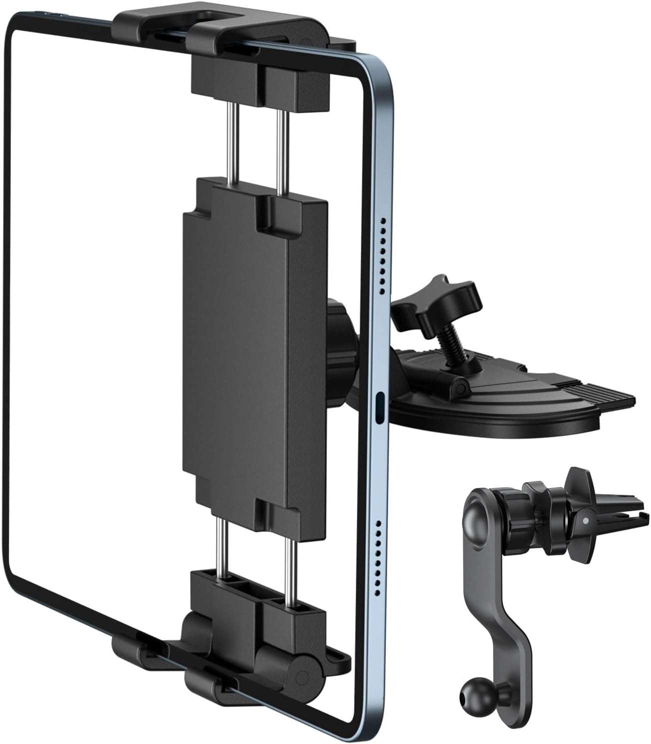 PLDHPRO iPad Holder for Car CD Slot, Adjustable Tablet Mount Air Vent Stand Compatible with 5.5'' -14.6'' Phone, iPad mini/Air/Pro, Galaxy Tab, Z Fold, Vehicle GPS Navigation Accessories