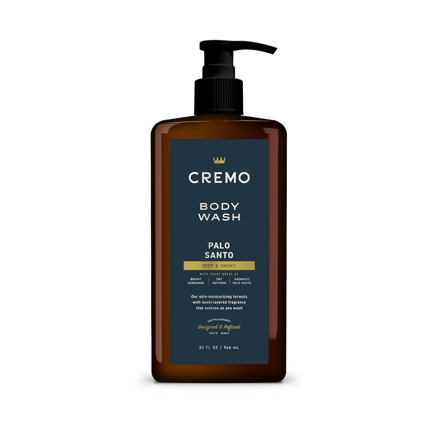 Cremo Rich-Lathering Palo Santo Body Wash for Men, 32 Fl Oz