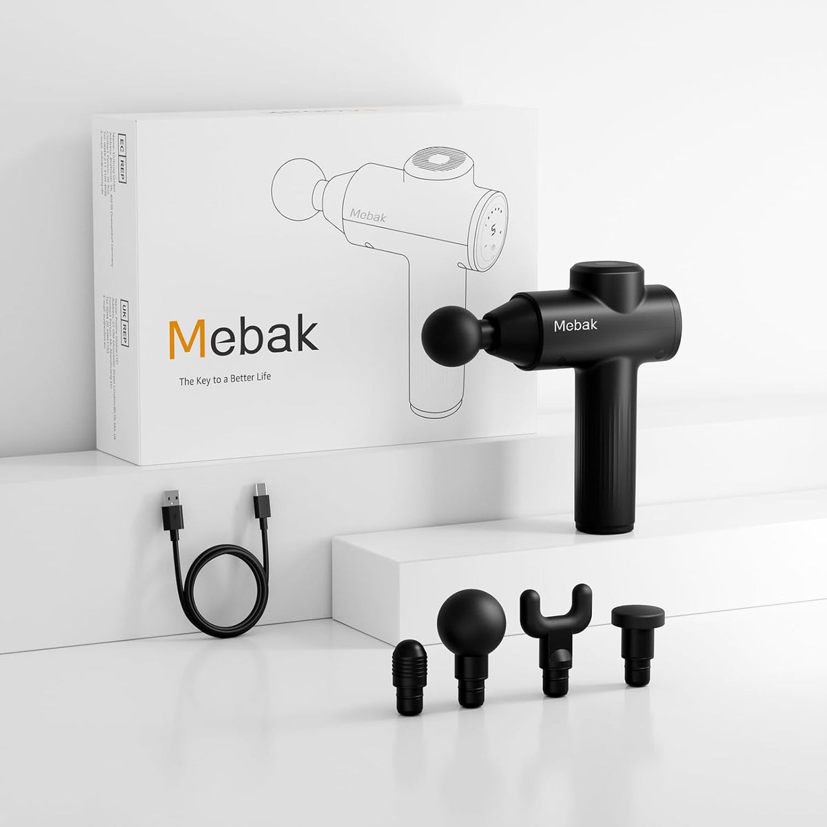 Mebak 7 Deep Tissue Massage Gun, Percussion Massager 5 Speeds Pain Relief