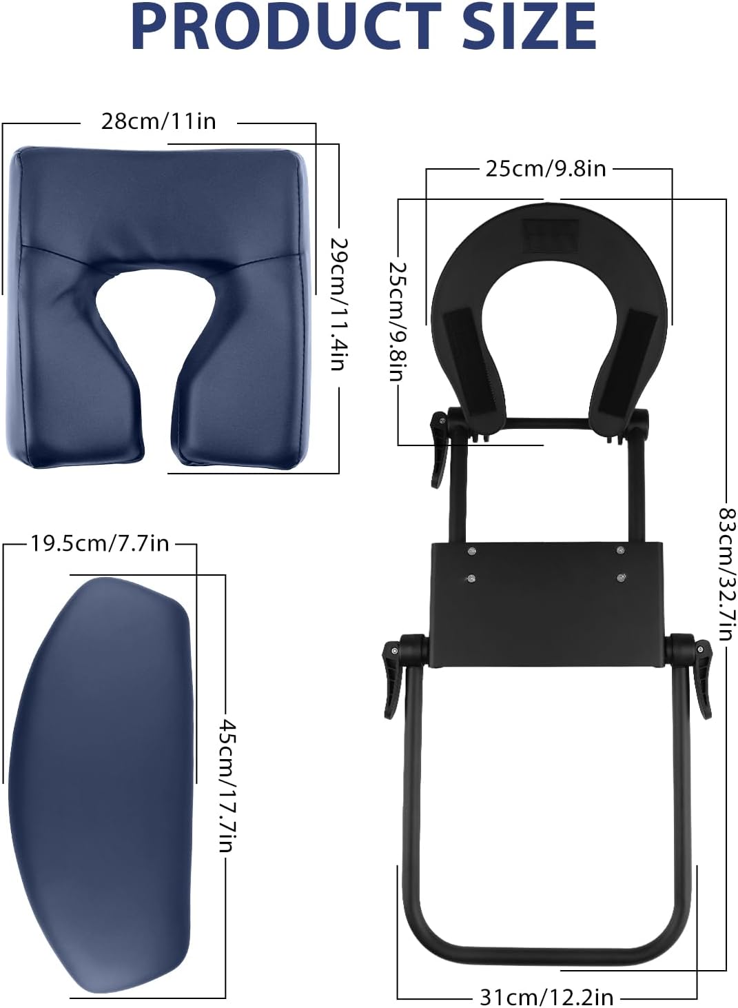 TOROKOM Adjustable Headrest Massage Kit, Face Pillow Cradle